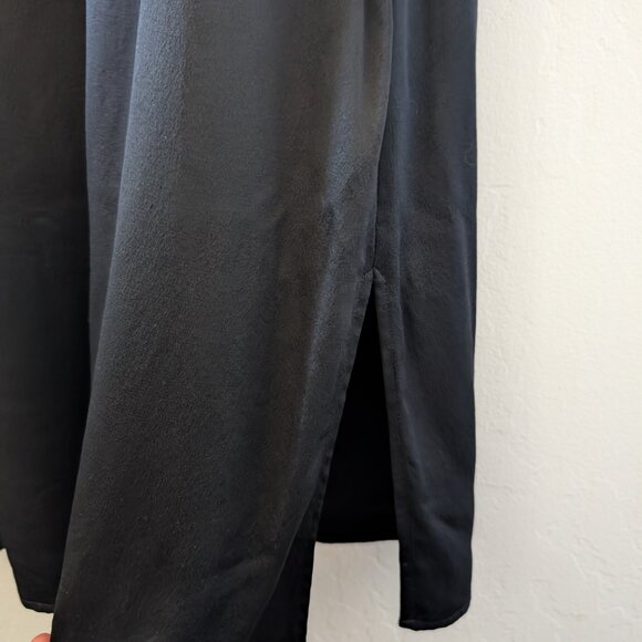 Eileen Fisher Black 100% Silk Shift Dress - Picture 8 of 9